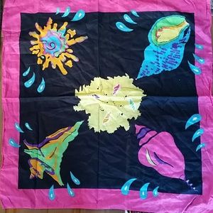 Specialty House shell and water splash scarf